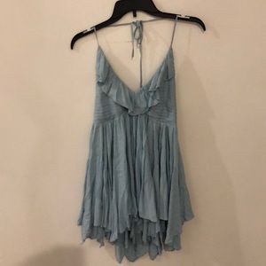 NWT FREE PEOPLE BLUE FLOWY BACKLESS DRESS